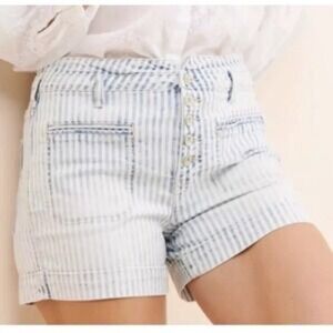 ⭕️ PRICE FIRM Anthropologie Pilcro High Waist Blue Striped Shorts Size 28